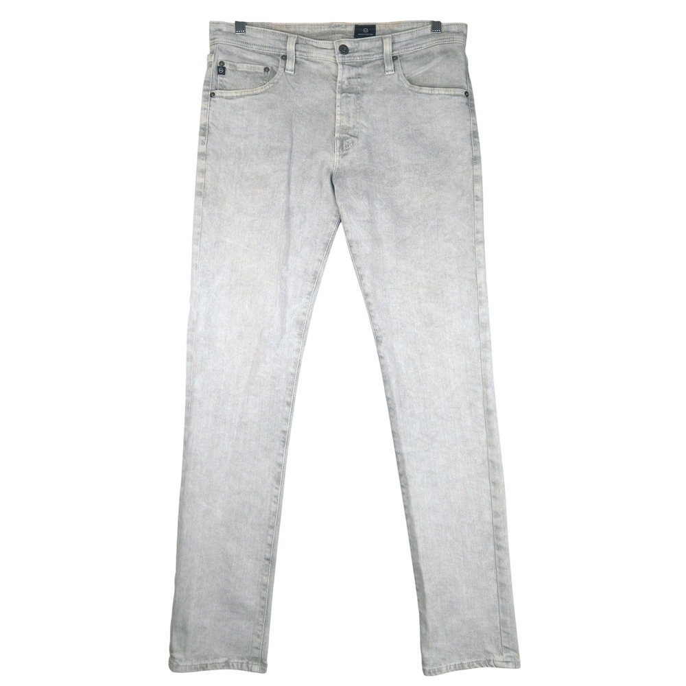 AG Adriano Goldschmied Tellis Slim Leg Jeans Light Grey Wash 34x34 (Fits 34x33)